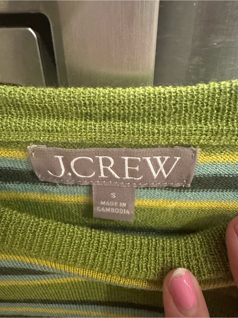 J. Crew Carolyn fitted crewneck sweater in striped merino wool - Picture 4 of 4